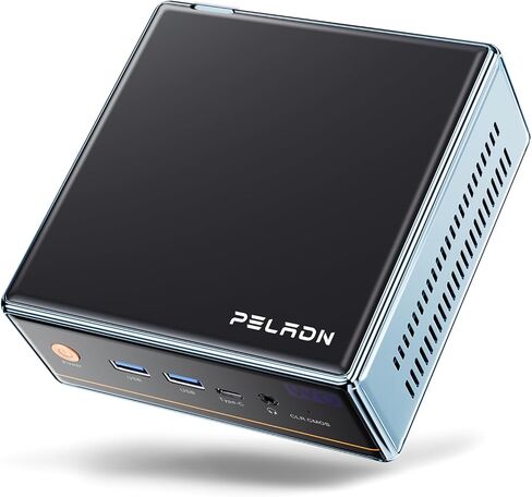 PELADN AMD Mini PC(Dual LAN), AMD Ryzen 5 5500U(6C/12T, Max 4.0GHz), 16GB DDR4 RAM 512GB NVMe SSD, WO4 Desktop Computer Support 4K@60Hz /WiFi6/BT5.2/DP1.4/HDMI2.0/USB-C for Office/Home/Light Gaming in Kuwait