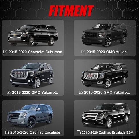 Max Loading 220LB Heavy Duty Aluminum Roof Rack Cross Bar Compatible with 2015-2020 GMC Yukon & Yukon XL, Chevrolet Suburban & Tahoe, Cadillac Escalade & Escalade ESV Heavy Duty Roof Rails Crossbar in Saudi Arabia