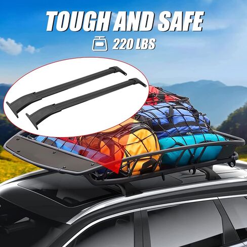 Max Loading 220LB Heavy Duty Aluminum Roof Rack Cross Bar Compatible with 2015-2020 GMC Yukon & Yukon XL, Chevrolet Suburban & Tahoe, Cadillac Escalade & Escalade ESV Heavy Duty Roof Rails Crossbar in Saudi Arabia