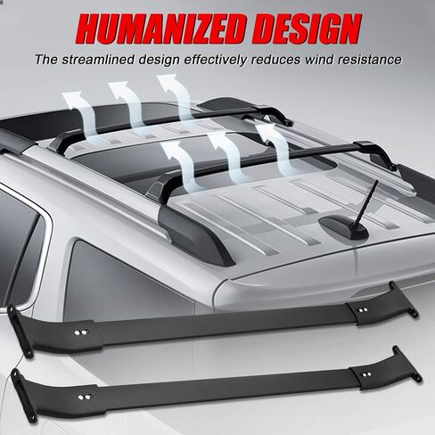 Max Loading 220LB Heavy Duty Aluminum Roof Rack Cross Bar Compatible with 2015-2020 GMC Yukon & Yukon XL, Chevrolet Suburban & Tahoe, Cadillac Escalade & Escalade ESV Heavy Duty Roof Rails Crossbar in Saudi Arabia