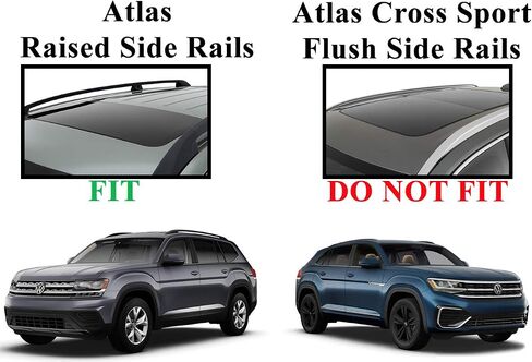 قضبان عرضية لرف السقف من BrightLines متوافقة مع 2017 2018 2019 2020 2021 2022 2023 2024 Volkswagen Atlas in Kuwait
