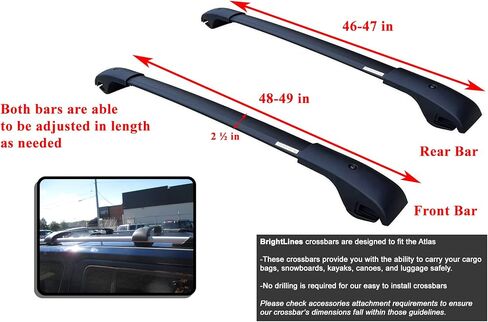 قضبان عرضية لرف السقف من BrightLines متوافقة مع 2017 2018 2019 2020 2021 2022 2023 2024 Volkswagen Atlas in Kuwait