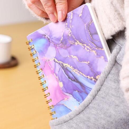 Koogel 4PCS Mini Spiral Notepads A6, Small Notebook Journal Marbleized Pocket Notebooks College Ruled Notepads for Women Gift Office School Supplies in Saudi Arabia