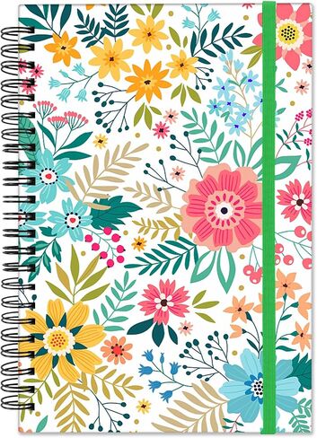 Deokke Spiral Notebook,Hardcover Journal Wide Ruled Spiral Notebook,A5 5.5 x 8.3 Inch,80GSM Thick Paper 60 Sheets 120 Pages for Girls Women School Office Aesthetic Cute-White Spot Leopard Cheetah in Saudi Arabia