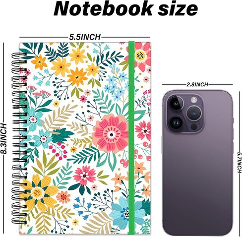 Deokke Spiral Notebook,Hardcover Journal Wide Ruled Spiral Notebook,A5 5.5 x 8.3 Inch,80GSM Thick Paper 60 Sheets 120 Pages for Girls Women School Office Aesthetic Cute-White Spot Leopard Cheetah in Saudi Arabia