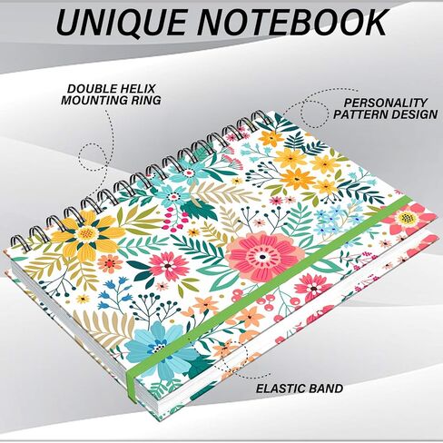 Deokke Spiral Notebook,Hardcover Journal Wide Ruled Spiral Notebook,A5 5.5 x 8.3 Inch,80GSM Thick Paper 60 Sheets 120 Pages for Girls Women School Office Aesthetic Cute-White Spot Leopard Cheetah in Saudi Arabia
