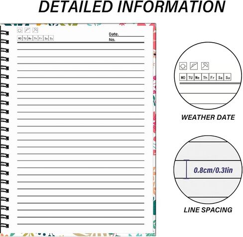 Deokke Spiral Notebook,Hardcover Journal Wide Ruled Spiral Notebook,A5 5.5 x 8.3 Inch,80GSM Thick Paper 60 Sheets 120 Pages for Girls Women School Office Aesthetic Cute-White Spot Leopard Cheetah in Saudi Arabia