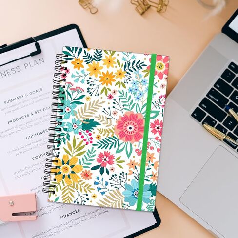 Deokke Spiral Notebook,Hardcover Journal Wide Ruled Spiral Notebook,A5 5.5 x 8.3 Inch,80GSM Thick Paper 60 Sheets 120 Pages for Girls Women School Office Aesthetic Cute-White Spot Leopard Cheetah in Saudi Arabia