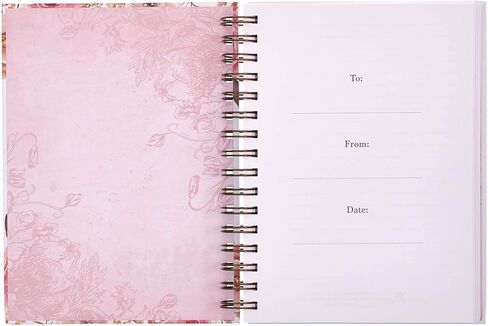 Christian Art Gifts Hardcover Journal, With God All Things Mathew 19:26 Bible Verse, Pink Floral Inspirational Wire Bound Spiral Notebook Elastic Closure Lined Pages w/Scripture, 7 x 8.5 in Saudi Arabia