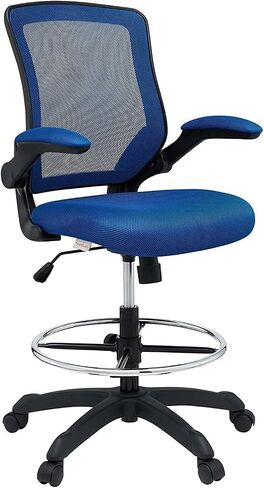 Modway Veer Reception Desk Flip-Up Arm Drafting Chair in Black in Kuwait