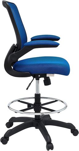 Modway Veer Reception Desk Flip-Up Arm Drafting Chair in Black in Kuwait