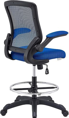 Modway Veer Reception Desk Flip-Up Arm Drafting Chair in Black in Kuwait