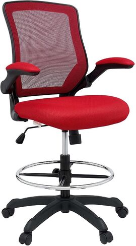 Modway Veer Reception Desk Flip-Up Arm Drafting Chair in Black in Kuwait