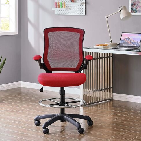 Modway Veer Reception Desk Flip-Up Arm Drafting Chair in Black in Kuwait