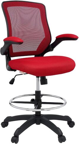 Modway Veer Reception Desk Flip-Up Arm Drafting Chair in Black in Kuwait