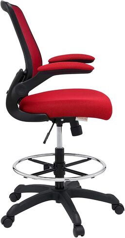 Modway Veer Reception Desk Flip-Up Arm Drafting Chair in Black in Kuwait