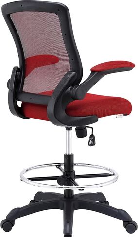 Modway Veer Reception Desk Flip-Up Arm Drafting Chair in Black in Kuwait