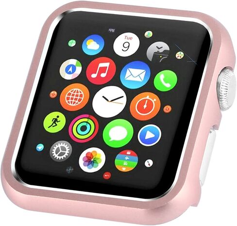 Leotop متوافق مع حافظة ساعة Apple مقاس 44 مم 40 مم سلسلة 6 5 4 SE، غطاء حماية معدني ممتص للصدمات إطار من سبائك الألومنيوم لامع ومضاد للصدمات متوافق مع iWatch (ذهبي غير لامع، 40 مم) in Kuwait