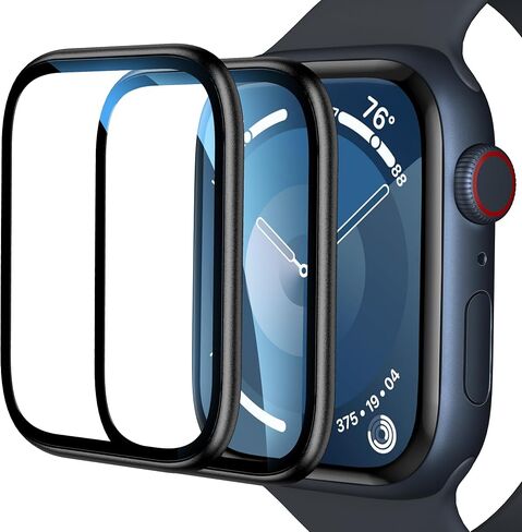 EWUONU [2 Pack] Tempered Glass Screen Protector for Apple Watch SE(2nd Gen)/SE Series 6/5/4 40mm, Metal Frame Full Coverage Waterproof Bubble-Free Anti-Scratch HD Clear Film for iWatch SE 2/SE/6/5/4 in Saudi Arabia