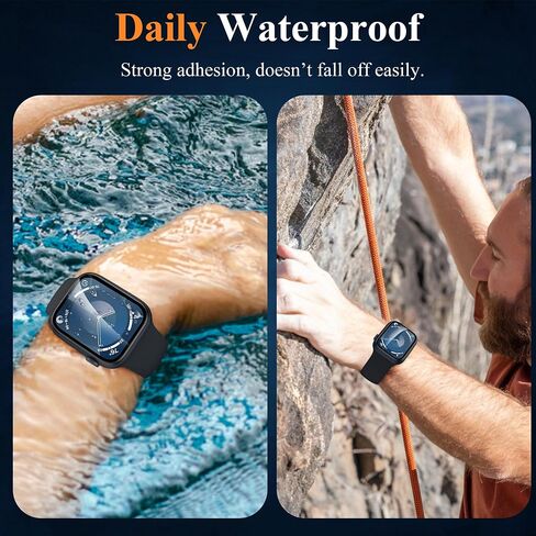 EWUONU [2 Pack] Tempered Glass Screen Protector for Apple Watch SE(2nd Gen)/SE Series 6/5/4 40mm, Metal Frame Full Coverage Waterproof Bubble-Free Anti-Scratch HD Clear Film for iWatch SE 2/SE/6/5/4 in Saudi Arabia