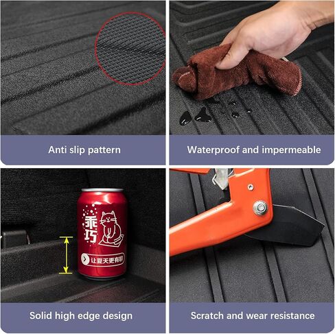 حصيرة الشحن ومسند الظهر متوافقة مع فئة 2015-2020 مرسيدس بنز GLA - أسود TPE مقاوم للماء لجميع الأحوال الجوية وبطانة خلفية للشحن وبطانة صندوق السيارة الخلفي وغطاء حماية للمقعد الخلفي in Kuwait