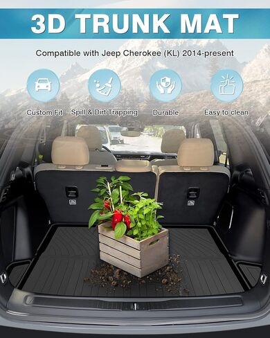 Mixsuper Cargo Liner for Tahoe 2015-2020, Trunk Mat for Tahoe Accessories All Weather Cargo Mat Rear Trunk Liner Black in Kuwait