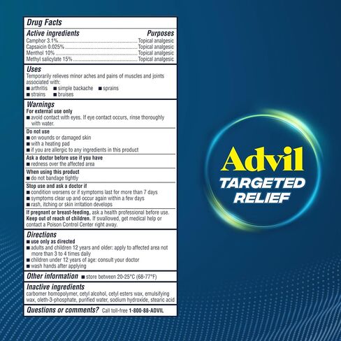 Advil Targeted Relief Pain Relieving Cream, Up to 8 Hours of Powerful Relief of Joint Pain, Lower Back Pain and Muscle Pain - 4 oz in Kuwait