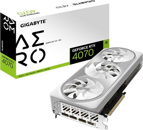 GIGABYTE GeForce RTX 4070 AERO OC V2 12G Graphics Card, 3X WINDFORCE Fans, 12GB 192-bit GDDR6X, GV-N4070AERO OCV2-12GD Video Card in Saudi Arabia