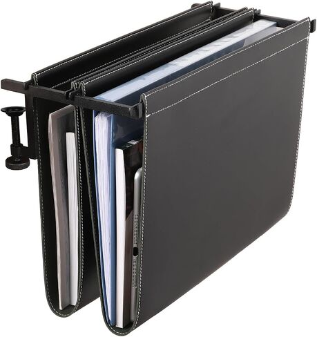 Hanging Desk File Organizer, Vertical Hanging Desk Storage,Under Desk Storage，Sturdy File Holder and Laptop Holder for offices, homes, schools, Ideal Desk-Side Storage Solution，Fits A4-Size in Saudi Arabia