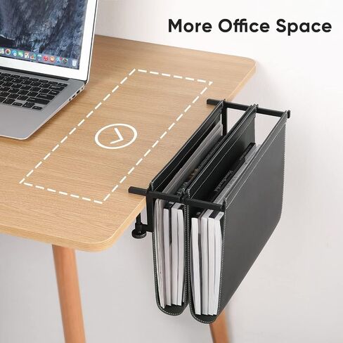 Hanging Desk File Organizer, Vertical Hanging Desk Storage,Under Desk Storage，Sturdy File Holder and Laptop Holder for offices, homes, schools, Ideal Desk-Side Storage Solution，Fits A4-Size in Saudi Arabia