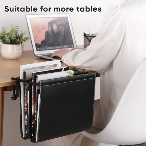 Hanging Desk File Organizer, Vertical Hanging Desk Storage,Under Desk Storage，Sturdy File Holder and Laptop Holder for offices, homes, schools, Ideal Desk-Side Storage Solution，Fits A4-Size in Saudi Arabia
