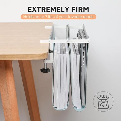 Hanging Desk File Organizer, Vertical Hanging Desk Storage,Under Desk Storage，Sturdy File Holder and Laptop Holder for offices, homes, schools, Ideal Desk-Side Storage Solution，Fits A4-Size in Saudi Arabia