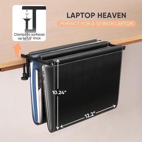 Hanging Desk File Organizer, Vertical Hanging Desk Storage,Under Desk Storage，Sturdy File Holder and Laptop Holder for offices, homes, schools, Ideal Desk-Side Storage Solution，Fits A4-Size in Saudi Arabia