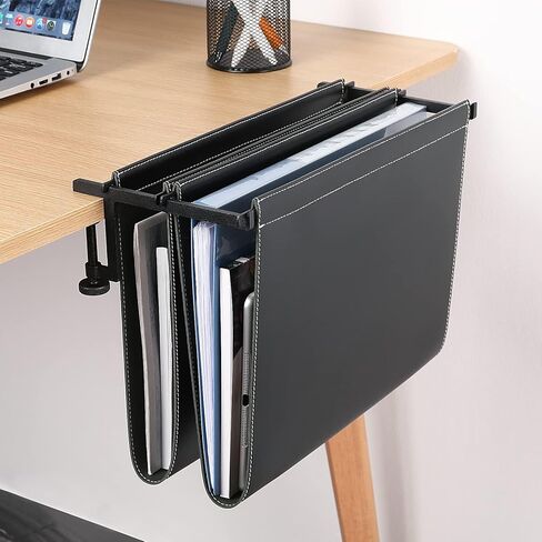 Hanging Desk File Organizer, Vertical Hanging Desk Storage,Under Desk Storage，Sturdy File Holder and Laptop Holder for offices, homes, schools, Ideal Desk-Side Storage Solution，Fits A4-Size in Saudi Arabia