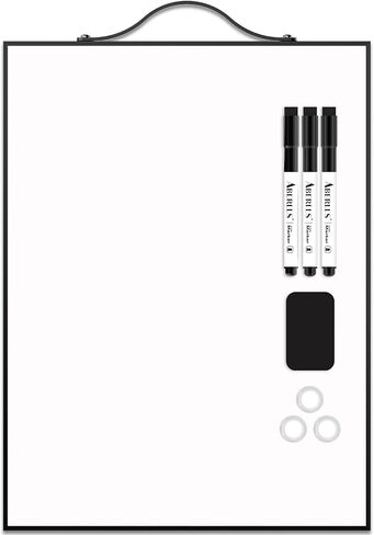 لوح مسح جاف صغير، 16 بوصة × 12 بوصة لوحة بيضاء صغيرة محمولة بإطار من الألومنيوم، لوحة مغناطيسية للجدار، لوحة مسح جافة مغناطيسية مع حامل، للقيام بقائمة لوحة بيضاء للمكتب، المنزل، المطبخ، المدرسة، الأطفال in Kuwait