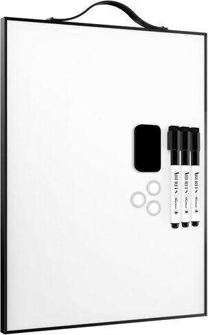 لوح مسح جاف صغير، 16 بوصة × 12 بوصة لوحة بيضاء صغيرة محمولة بإطار من الألومنيوم، لوحة مغناطيسية للجدار، لوحة مسح جافة مغناطيسية مع حامل، للقيام بقائمة لوحة بيضاء للمكتب، المنزل، المطبخ، المدرسة، الأطفال in Kuwait