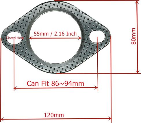 5 PCS 2.16 inch 2-Bolt Exhaust Flange Gasket Turbo/Manifold/Header Down/Dump Pipe Flange, High Temperature Graphite for Headers, Catback, Axleback, MLSG High Temp Exhaust Gasket (55mm) in Saudi Arabia