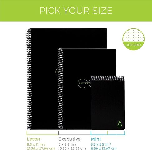 Rocketbook Smart Reusable Notebook - Dotted Grid Eco-Friendly Notebook with 1 Pilot Frixion Pen & 1 Microfiber Cloth Included - Atomic Red Cover, Mini Size (3.5" x 5.5") in Saudi Arabia