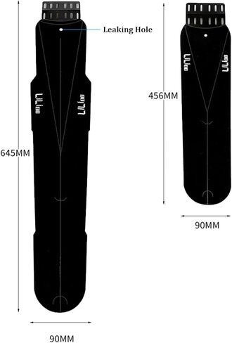 مجموعة واقيات الطين للدراجة MTB القابلة للدوران مكونة من قطعتين، حاجز أمامي وخلفي للدراجات الجبلية واقي الطين للدراجة مع أشرطة لاصقة وحلقة سهلة التعبئة، أسود in Kuwait
