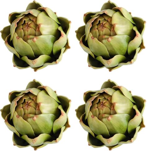 Large Green Artificial Artichokes Fruits - Fake Fruits and Realistic Vegetables for Kitchen Bowl and Vase Filler Decorations (4) in Saudi Arabia