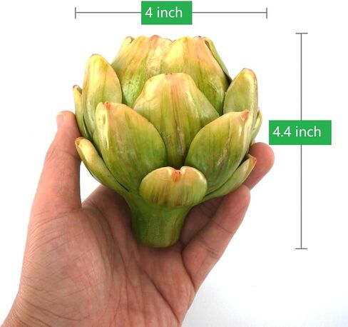 Large Green Artificial Artichokes Fruits - Fake Fruits and Realistic Vegetables for Kitchen Bowl and Vase Filler Decorations (4) in Saudi Arabia