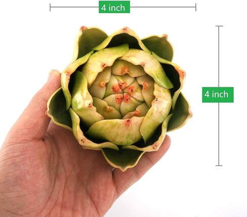 Large Green Artificial Artichokes Fruits - Fake Fruits and Realistic Vegetables for Kitchen Bowl and Vase Filler Decorations (4) in Saudi Arabia