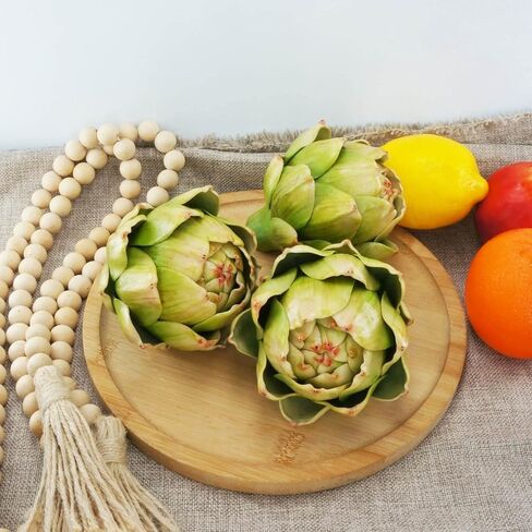 Large Green Artificial Artichokes Fruits - Fake Fruits and Realistic Vegetables for Kitchen Bowl and Vase Filler Decorations (4) in Saudi Arabia