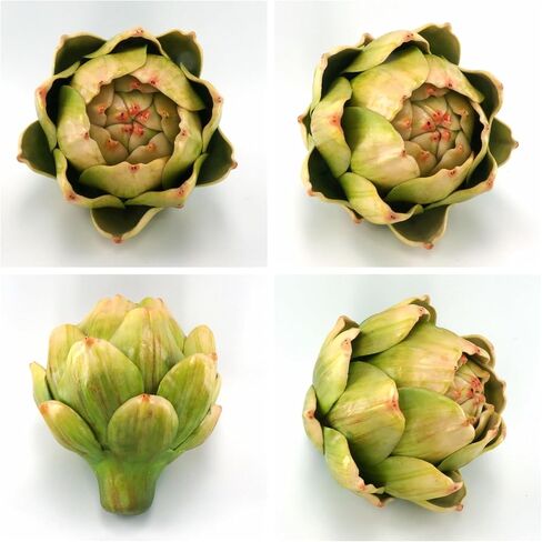 Large Green Artificial Artichokes Fruits - Fake Fruits and Realistic Vegetables for Kitchen Bowl and Vase Filler Decorations (4) in Saudi Arabia