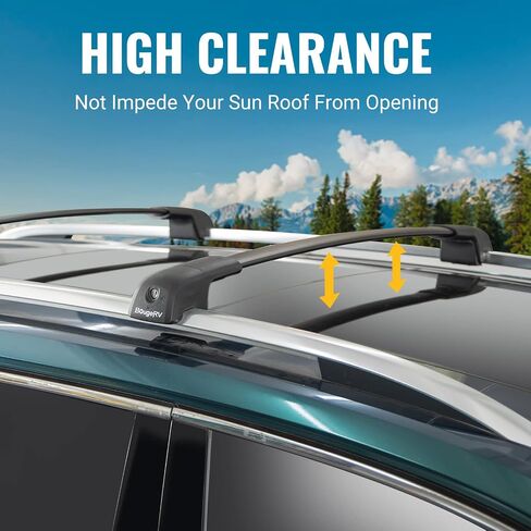 BougeRV Roof Rack Cross Bars Compatible with Volkswagen VW Atlas 2017-2024 with Anti-Theft Lock Aluminum Anti-Rust Crossbars for Roof Cargo Carrier Bag Kayak Canoe Bike Luggage Snowboard, Black in Saudi Arabia