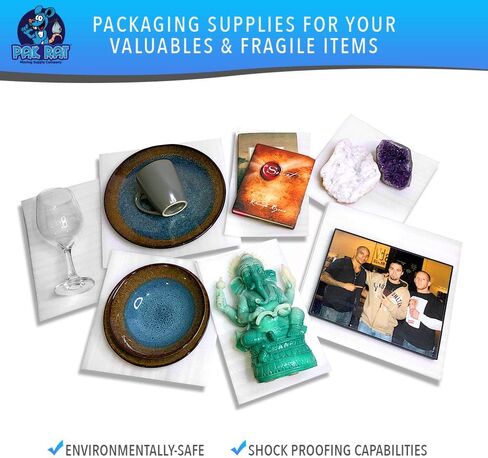 (3 أحجام) 50 قطعة من الأكياس أو الملاءات الإسفنجية الفاخرة للتغليف، وغطاء حماية للأطباق والأطباق والزجاج والأكواب والأقداح والأواني الصينية والبورسلين والأشياء الثمينة لنقل وتخزين اللوازم من باك رات in Kuwait