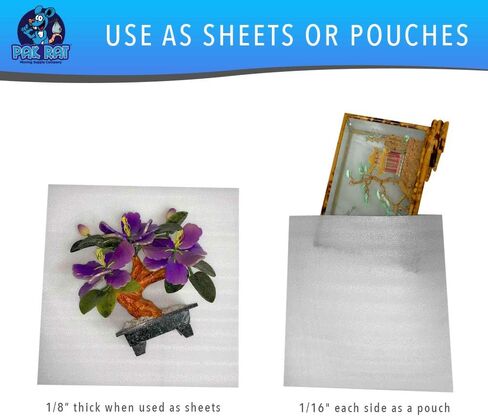 (3 أحجام) 50 قطعة من الأكياس أو الملاءات الإسفنجية الفاخرة للتغليف، وغطاء حماية للأطباق والأطباق والزجاج والأكواب والأقداح والأواني الصينية والبورسلين والأشياء الثمينة لنقل وتخزين اللوازم من باك رات in Kuwait