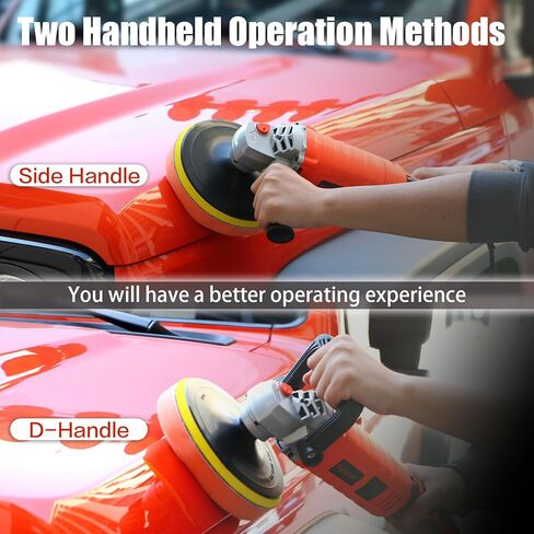 ملمع عازلة سونلر، 1800 وات 7 بوصة/6 بوصة، ملمع عازلة شمعية دوارة للسيارة، 7 سرعات متغيرة 1000-3500 دورة في الدقيقة، ملمع مقبض لتلميع السيارة، إزالة الشعر بالشمع، الصقيل، الصنفرة in Kuwait