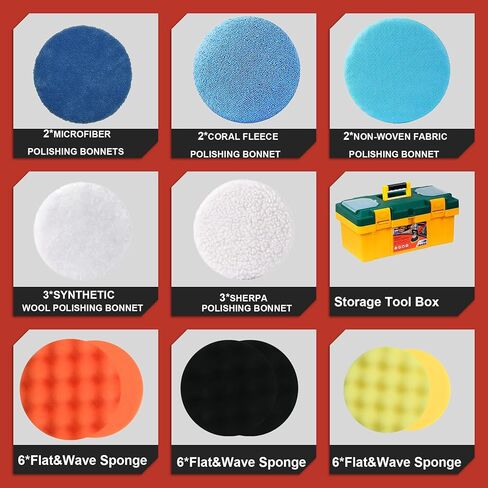 ملمع عازلة سونلر، 1800 وات 7 بوصة/6 بوصة، ملمع عازلة شمعية دوارة للسيارة، 7 سرعات متغيرة 1000-3500 دورة في الدقيقة، ملمع مقبض لتلميع السيارة، إزالة الشعر بالشمع، الصقيل، الصنفرة in Kuwait