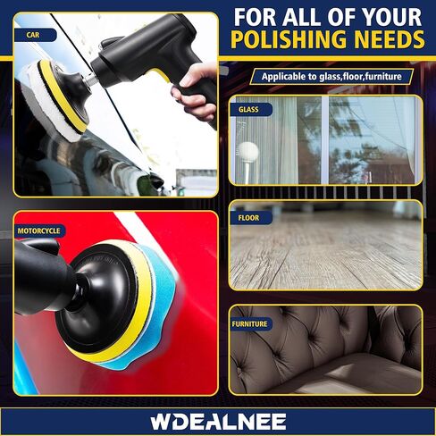 جهاز تلميع/شمع السيارة اللاسلكي مع بطارية عالية السعة 5000 مللي أمبير في الساعة، 3 سرعات متغيرة 1000 - 1600 OPM طقم تلميع عازل خفيف الوزن لتفصيل السيارة/إزالة الشعر بالشمع/التلميع in Kuwait